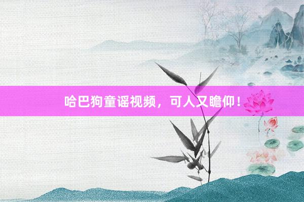 哈巴狗童谣视频，可人又瞻仰！